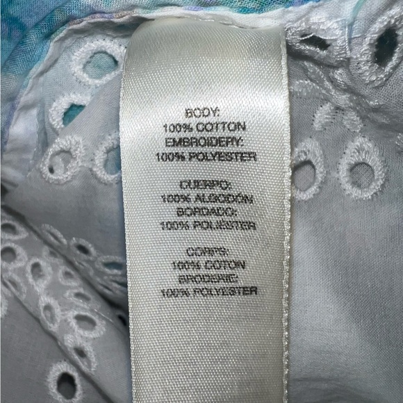 Chico's Paisley Button Front Sheer Blouse Women’s Size Large Cotton Boho Shirt - Picture 13 of 14